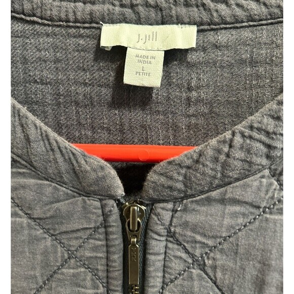 J.Jill  ~Lightweight Mixed-Media Quilted Jacket ~Size L Petite - Picture 6 of 6